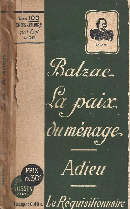 La paix du ménage - Adieu - Le Requisitionnaire - Honoré de Balzac - copertina