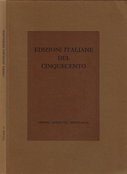 Edizioni italiane del Cinquecento - copertina
