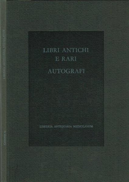 Libri antichi e rari. Autografi - copertina