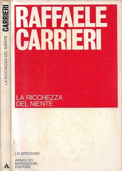 La ricchezza del niente - Raffaele Carrieri - copertina