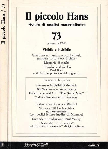 Il piccolo Hans, anno XIX, numero 73, 1992 - copertina