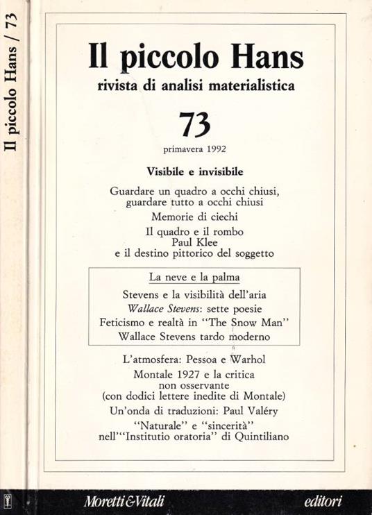 Il piccolo Hans, anno XIX, numero 73, 1992 - copertina