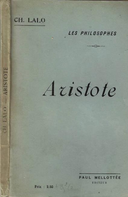 Aristote - Charles Lalo - copertina