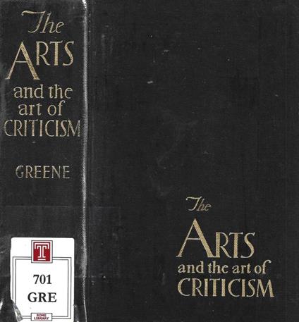 The Arts and the Art of Criticism - copertina