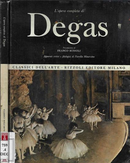 L' opera completa di Degas - copertina