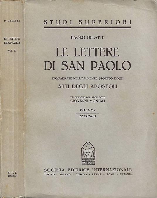 Le Lettere di S. Paolo inquadrate nell'ambiente storico degli Atti degli Apostoli. Vol. II - copertina