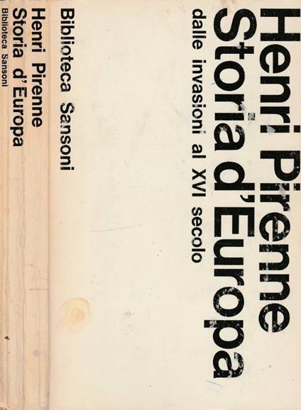 Storia d'Europa - Henri Pirenne - copertina