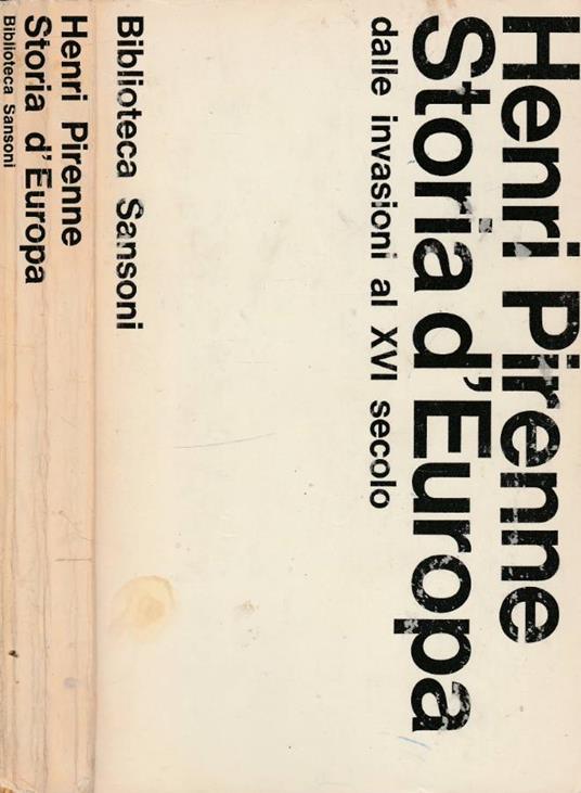 Storia d'Europa - Henri Pirenne - copertina