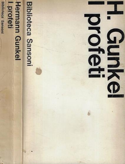 I profetici - Hermann Gunkel - copertina