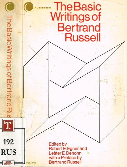 The basic writings of Bertrand Russell 1903-1959 - copertina