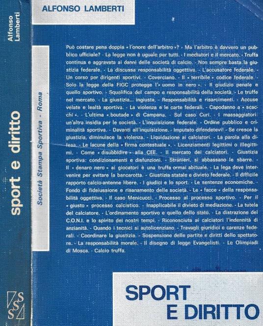 Sport e diritto - Alfonso Lamberti - copertina
