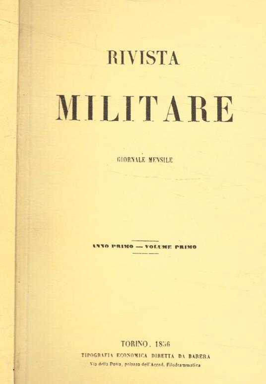 Rivista militare. Giornale mensile anno I, volume I - copertina