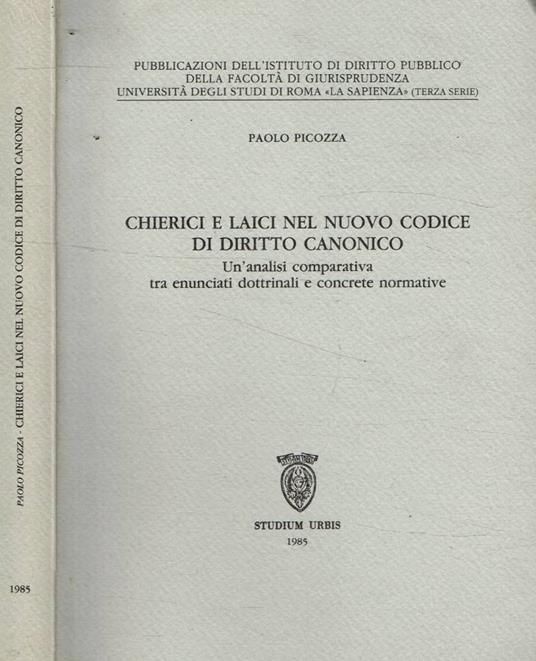 Chierici e laici nel nuovo codice del diritto canonico - copertina