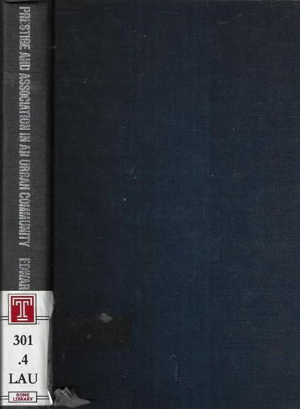 Prestige and association in an urban community - copertina