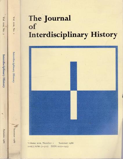 The journal of interdisciplinary History vol XVII, n 1,2, 1986 - copertina