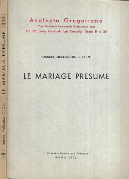 Le mariage presume - copertina