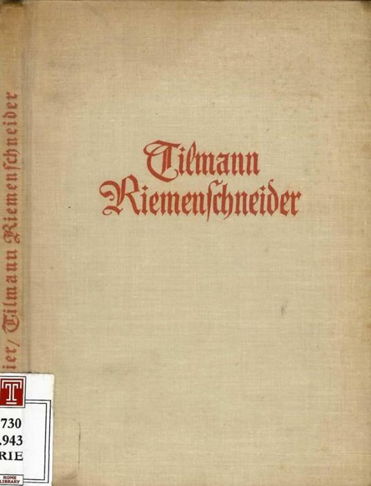 Tilman Riemenschneider - copertina
