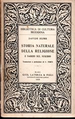 Storia naturale della religione e saggio sul suicidio Traduzione e prefazione di Umberto Forti