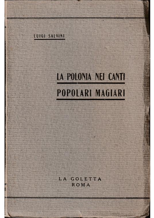Polonia nei canti popolari magiari - Luigi Salvini - copertina