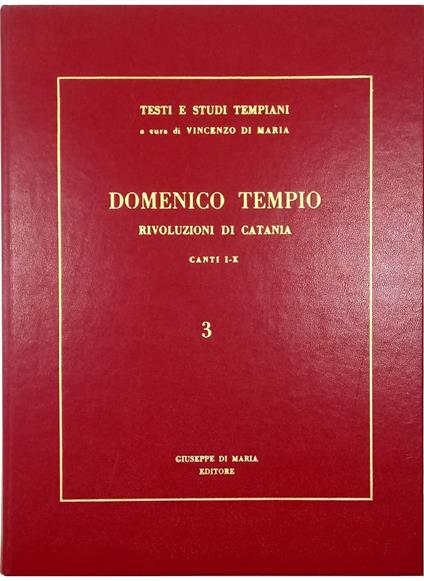 Rivoluzioni di Catania Canti I-X - Domenico Tempio - copertina