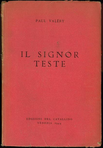 Il signor Teste - Paul Valéry - copertina