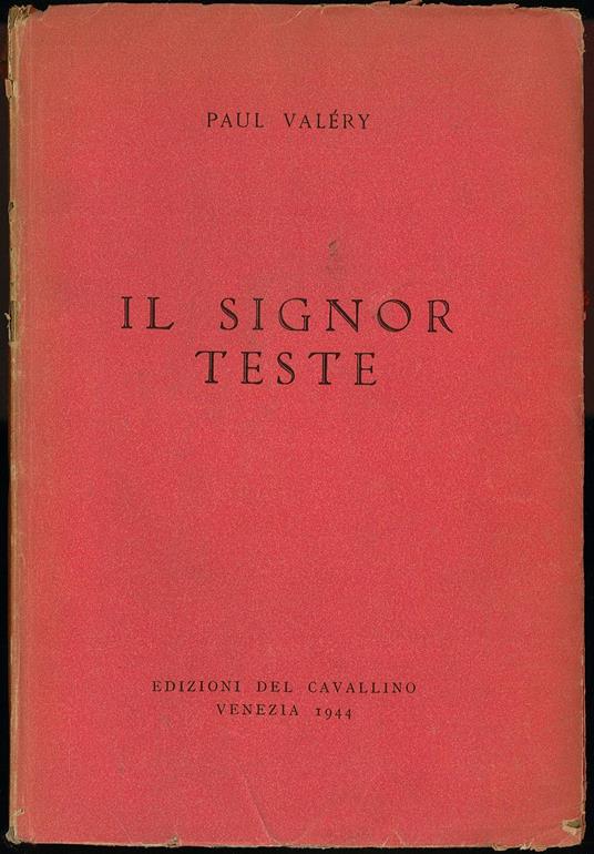 Il signor Teste - Paul Valéry - copertina