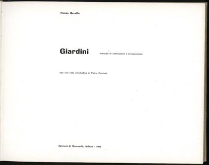 Giardini manuale di costruzione e composizione - Renzo Beretta - copertina