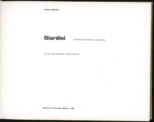 Giardini manuale di costruzione e composizione - Renzo Beretta - copertina
