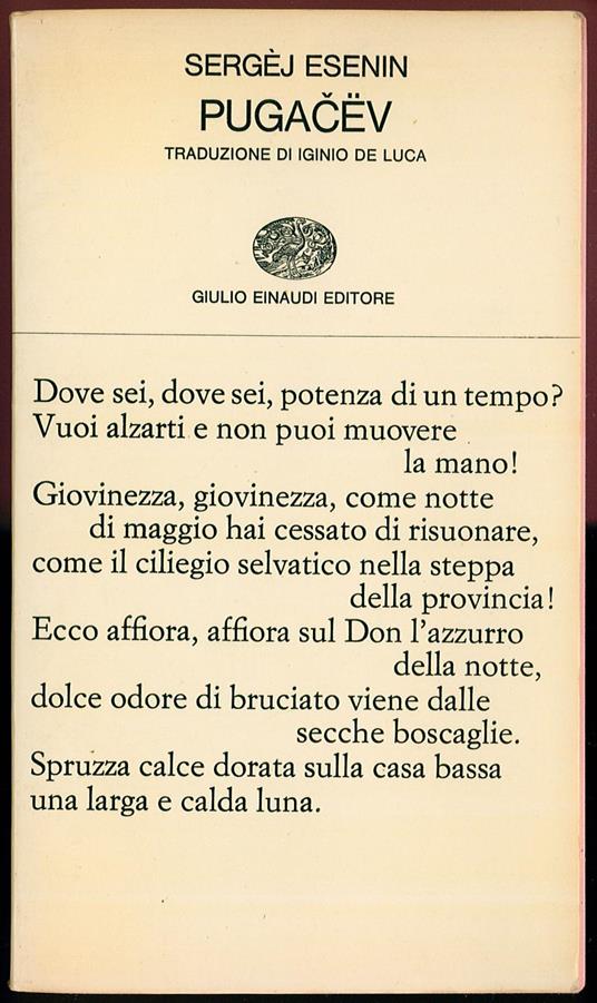 Pugacev - Sergej Esenin - copertina