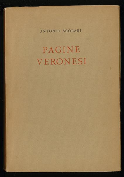 Pagine Veronesi - Antonio Scolari - copertina