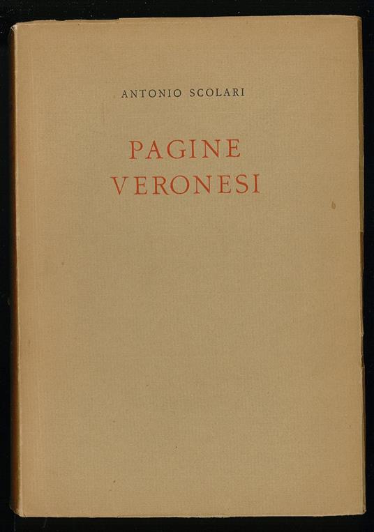 Pagine Veronesi - Antonio Scolari - copertina