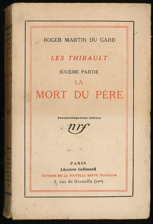 mort du pere. Sixieme partie - Roger Martin du Gard - copertina