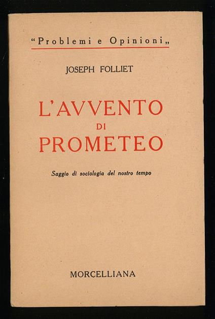 L' avvento di Prometeo - copertina