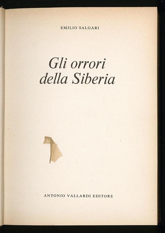 Gli orrori della Siberia - Emilio Salgari - copertina
