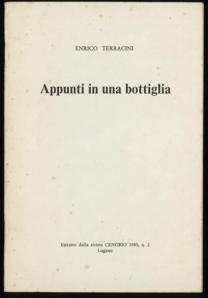 Appunti in una bottiglia - copertina