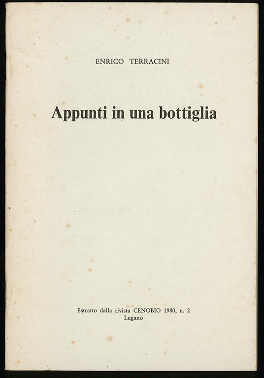 Appunti in una bottiglia - copertina