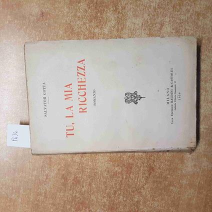 SALVATOR GOTTA TU, LA MIA RICCHEZZA 1930 BALDINI & CASTOLDI romanzo - Salvator Gotta - copertina