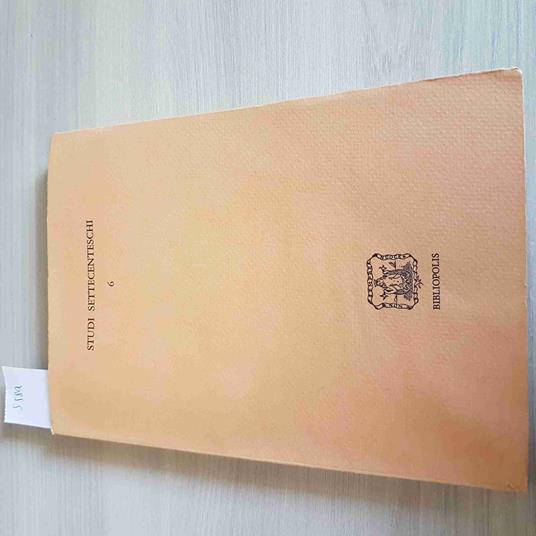 STUDI SETTECENTESCHI 6 architettura barocca sicilia calzabigi BIBLIOPOLIS 1986 - copertina