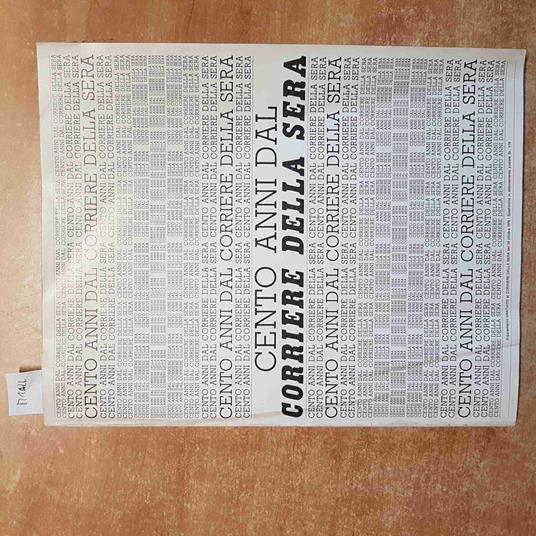 CENTO ANNI DAL CORRIERE DELLA SERA 1976 foto d'epoca pubblicità personaggi - copertina