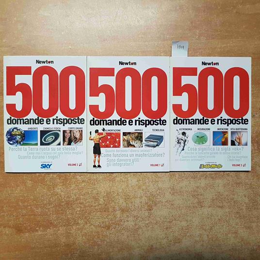 500 DOMANDE E RISPOSTE newton 3 volumi 2003 AMBIENTE CHIMICA ASTRONOMIA FISICA - copertina