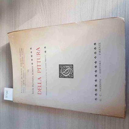 DELLA PITTURA - LEON BATTISTA ALBERTI - SANSONI - 1950 luigi mallè - Leon Battista Alberti - copertina