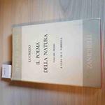 Il Poema Della Natura Vol. Primo - Lucrezio - Zanichelli - 1963