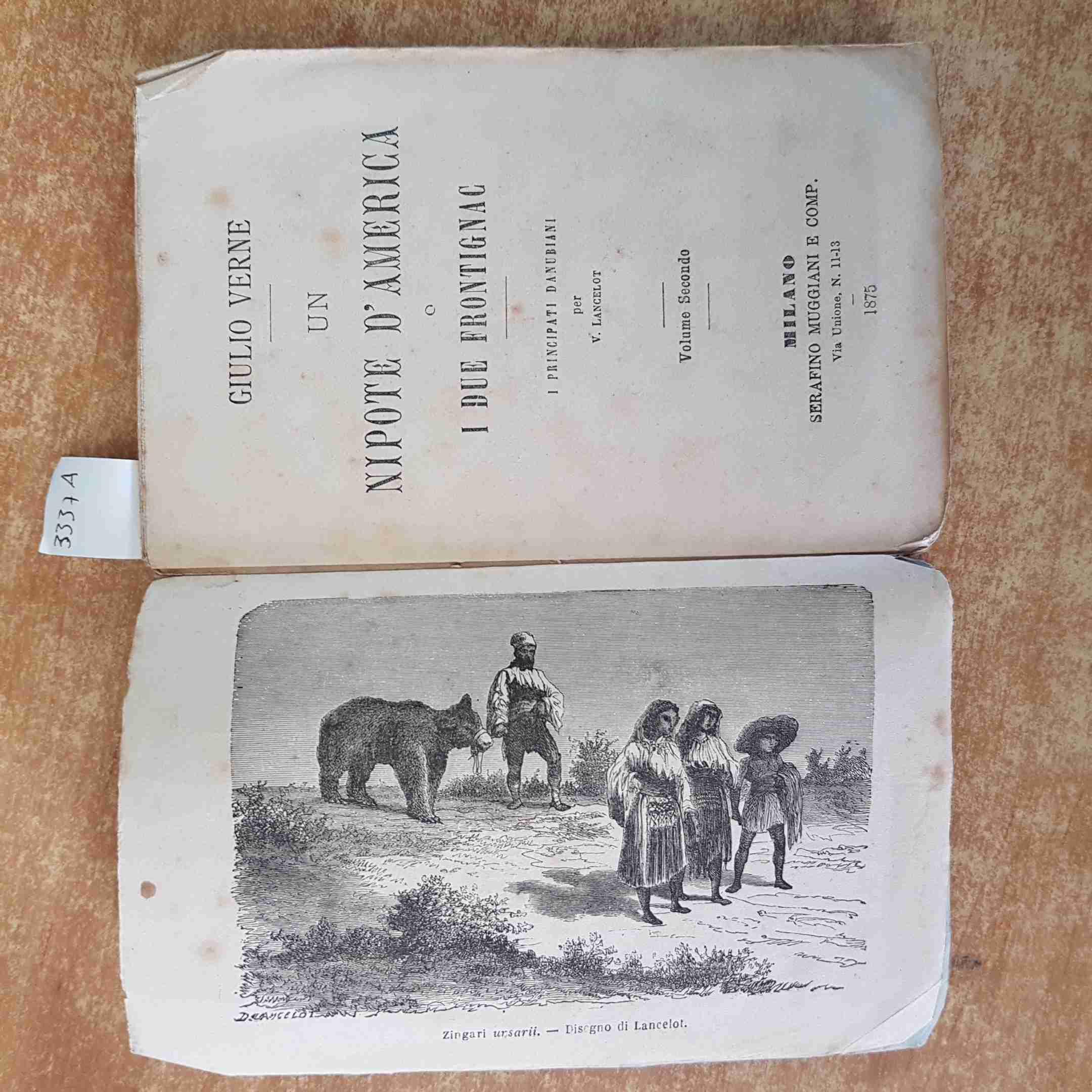 GIULIO VERNE UN NIPOTE D'AMERICA o i due Frontignac VOLUME II 1875 MUGGIANI
