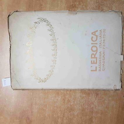 L' EROICA rassegna italiana QUADERNI 73  vittore grubicy de dragon 1921 cozzani - copertina
