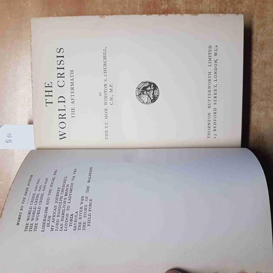 The World Crisis The Aftermath - Churchill - Thornton Butterworth - 1929 - Winston Churchill - copertina