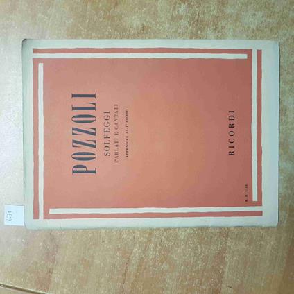 POZZOLI SOLFEGGI PARLATI E CANTATI appendice al 1° corso RICORDI 1977 musica - Pozzoli - copertina