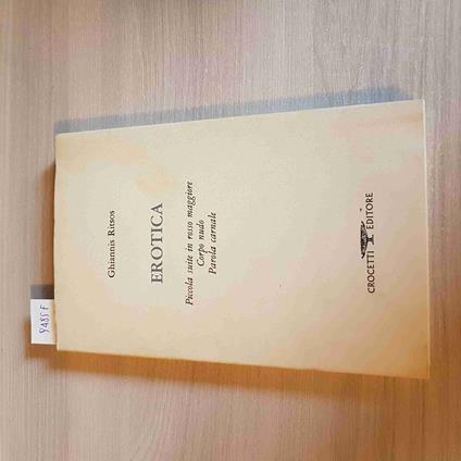 EROTICA PICCOLA SUITE IN ROSSO MAGGIORE tir.lim 28/100+incisione RITSOS CROCETTI - Ghiannis Ritsos - copertina