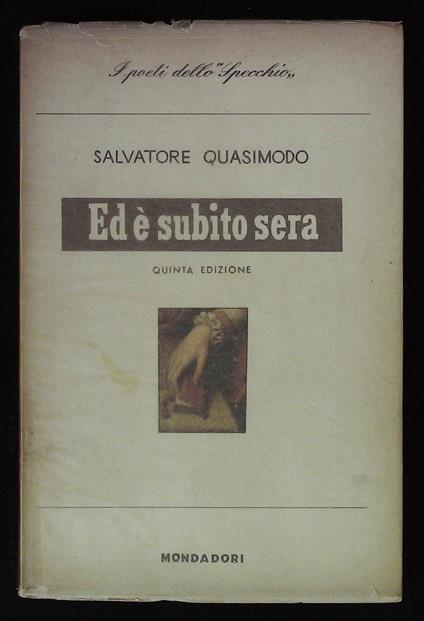 Ed è subito sera - Salvatore Quasimodo - copertina
