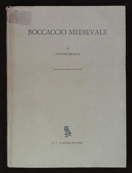 Boccaccio medievale - Vittore Branca - copertina