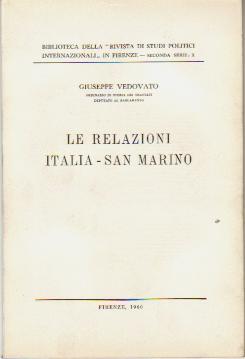 Le relazioni Italia - San Marino - Giuseppe Vedovato - copertina
